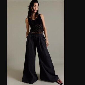 Julien Wide-Leg Chino Trousers color Washed Black